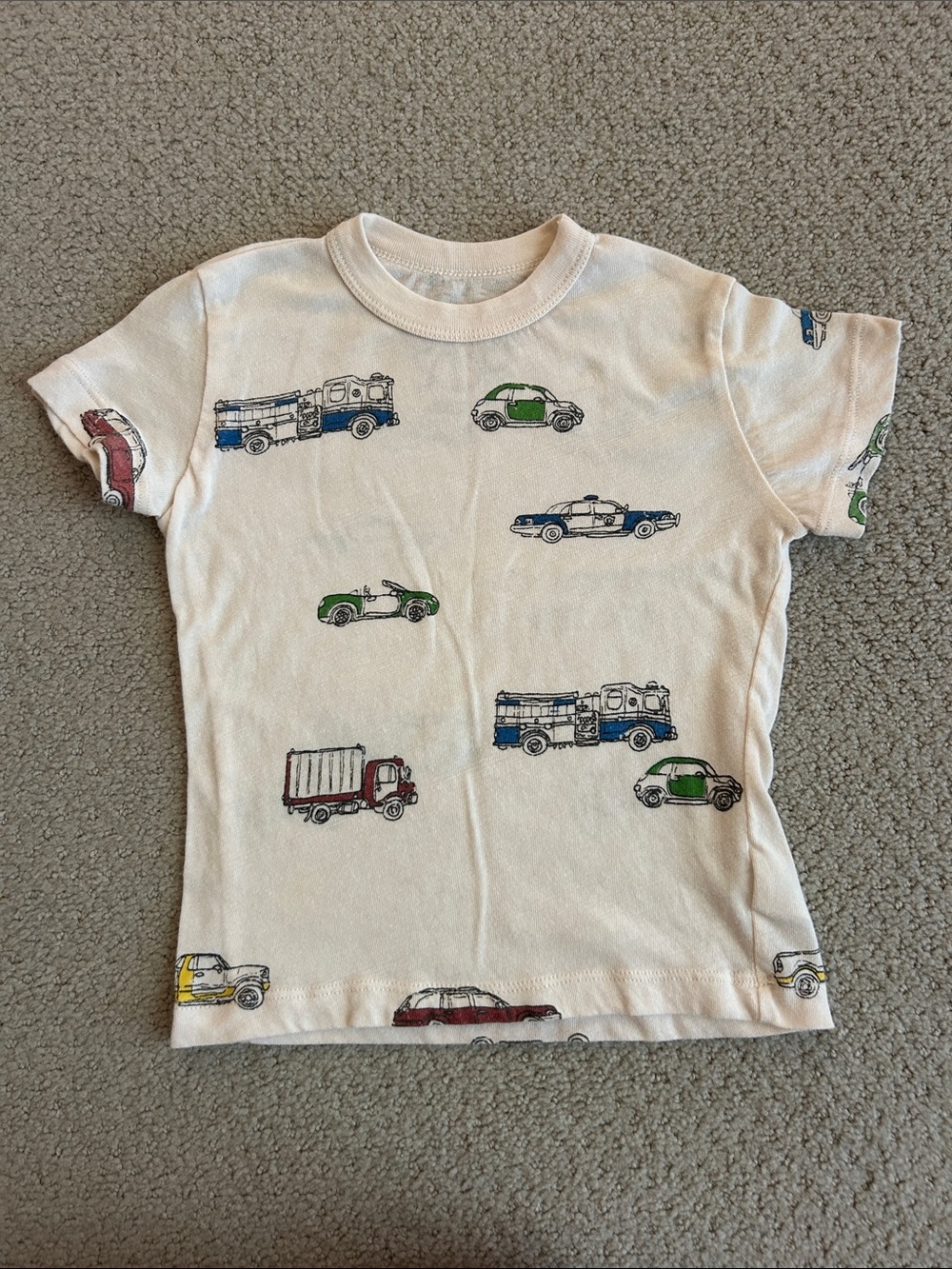 Chaser Kids Cream Short-Sleeve Car Print Tee